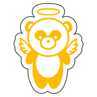 Angel Panda Wings Sticker (Yellow)